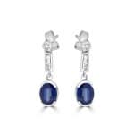 Ceylon Sapphire and diamond drop earrings