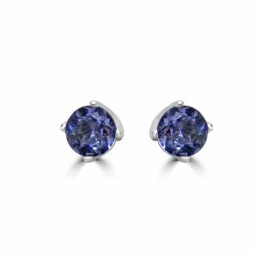 18ct white gold round sapphire stud earrings