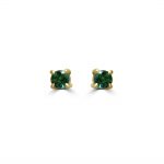 18CT YELLOW GOLD EMERALD STUD EARRINGS 0.15 CTS