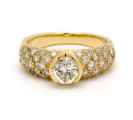 nova yellow gold engagement ring