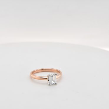 18ct Rose Gold Engagement ring, baguette cut