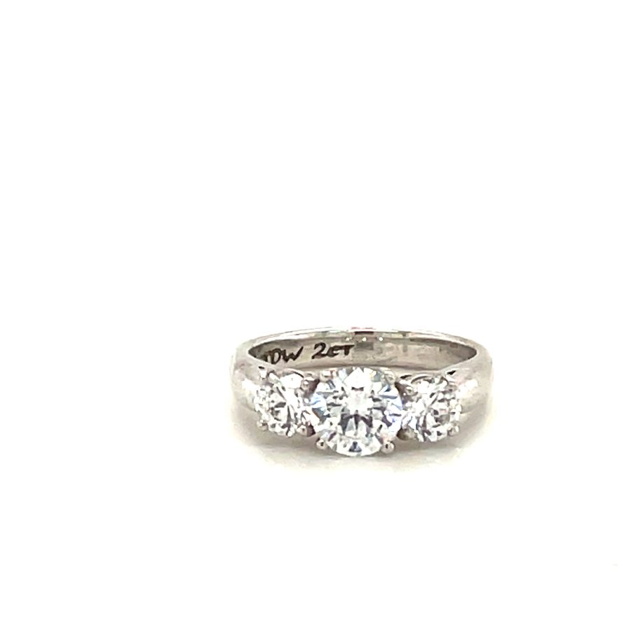 Trilogy Engagement Ring with Round Diamonds