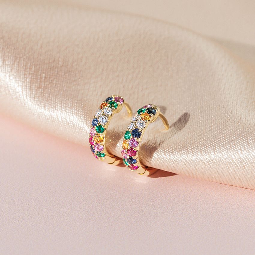 confetti engagement rings, gemstones