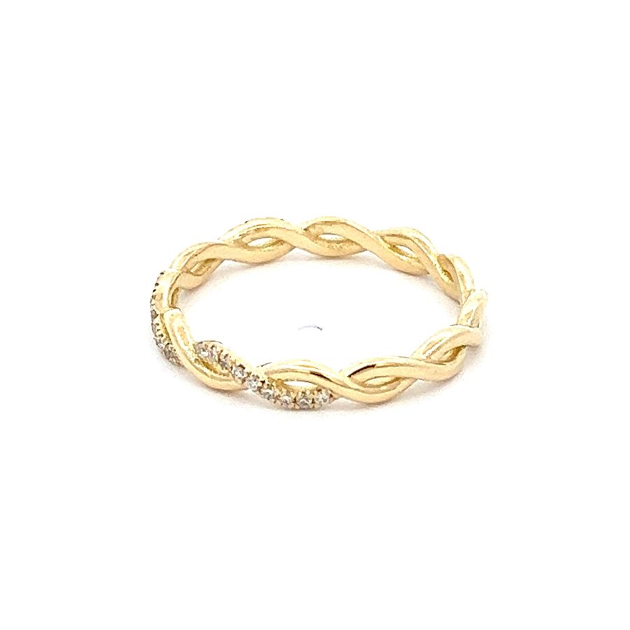 Engagement Ring, Petite Twisted Vine, Diamond, Yellow Gold