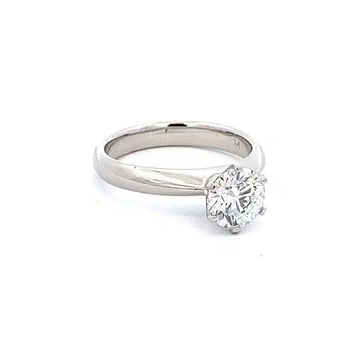 Asscher cut diamond engagement ring, white gold