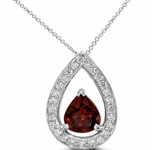 Pave set diamond & Ruby Pendant