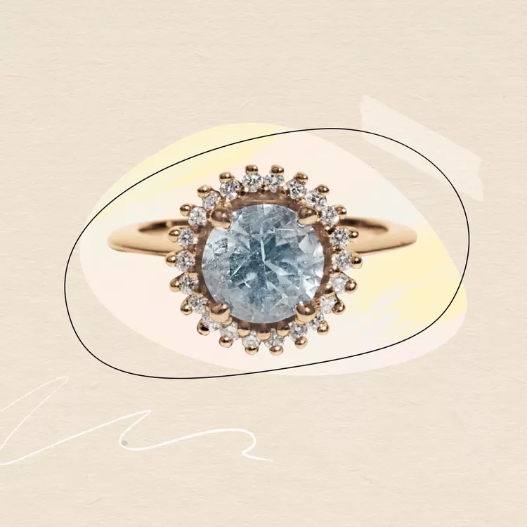 aquamarine gemstone, engagement rings