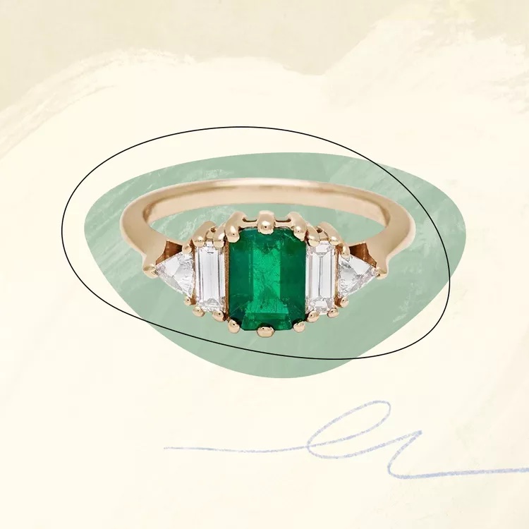 emerald gemstone, engagement rings