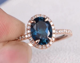 Topaz engagement ring, gemstone engagement ring