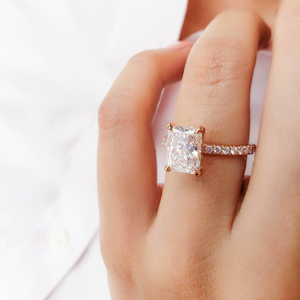 Elongated Fancy Cut Diamonds Engagement Ring