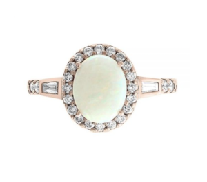Opal, Diamond & Rose Gold Ring