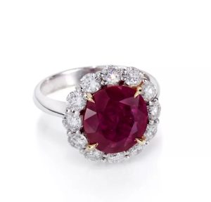 Ruby & Diamond Cluster Ring