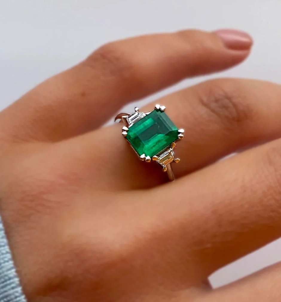 emerald gemstone engagement ring