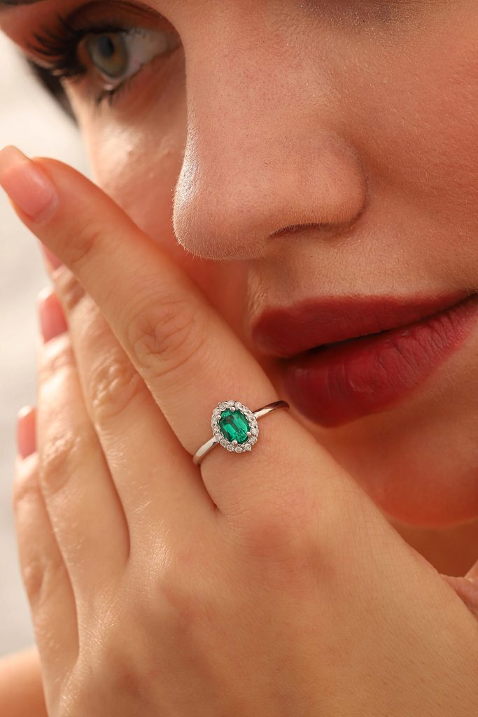 emerald gemstone engagement ring