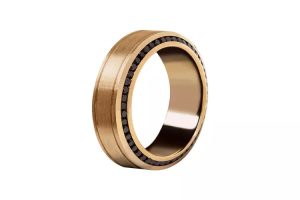 Rose Gold and Black Diamond Men's Wedding Band