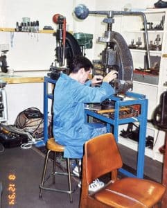 Daniel Anania in Anania Family Jewellers' workshop in 1994.