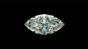 Marquise cut diamond on a black background.